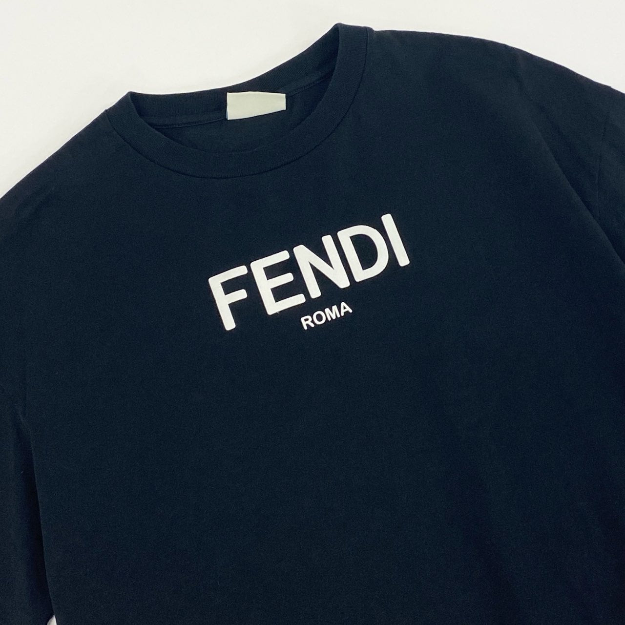 33k19 FENDI フェンディ ロゴプリント Tシャツ JUI137 12+ ブラック レディース KIDS キッズ ジュニア カットソー