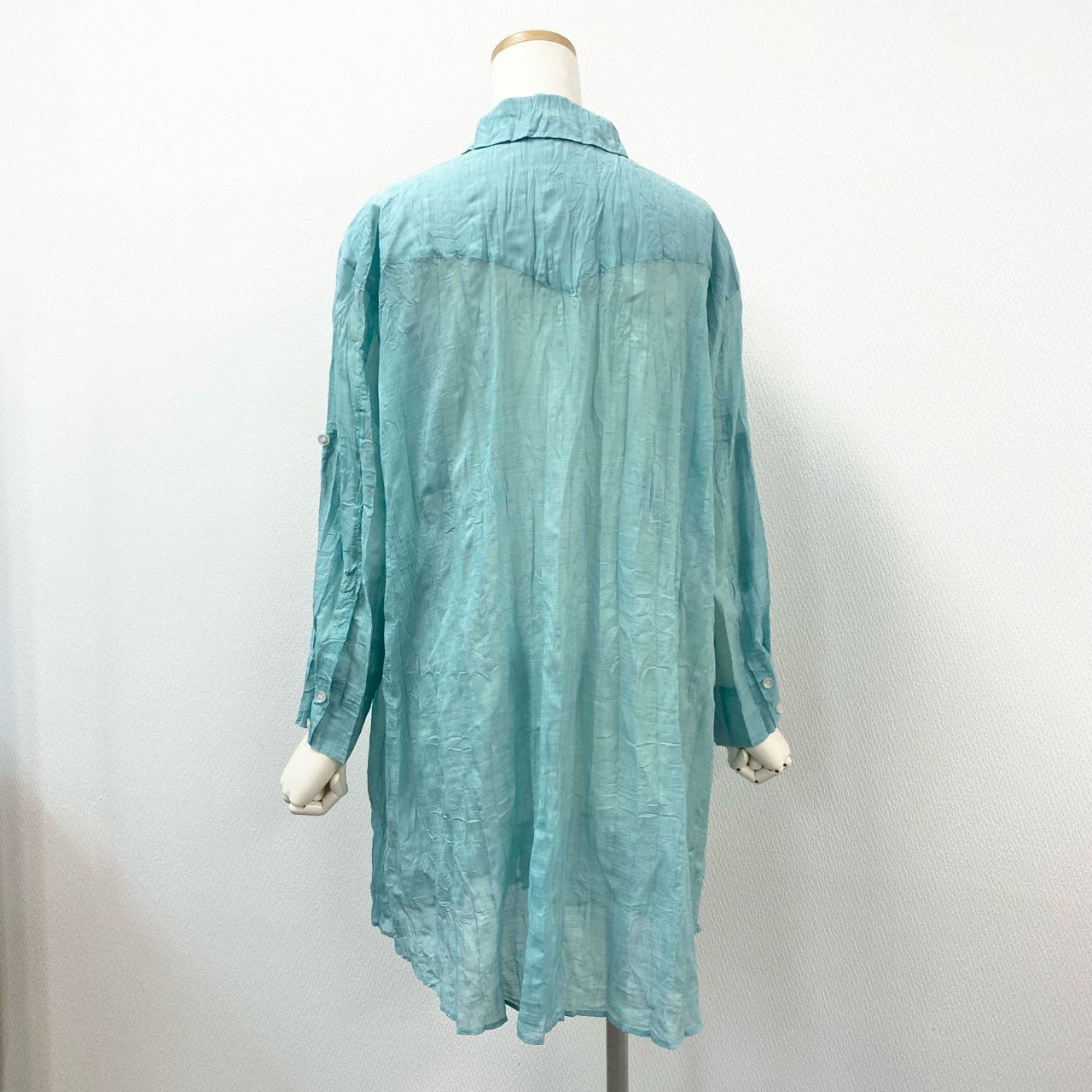 45h26 PLEATS PLEASE ISSEY MIYAKE プリーツプリーズ イッセイミヤケ 日本製 プリーツ加工 長袖シャツ ロングスリーブ 大きいサイズ PP21-PJ472 4 グリーン レディースo07t