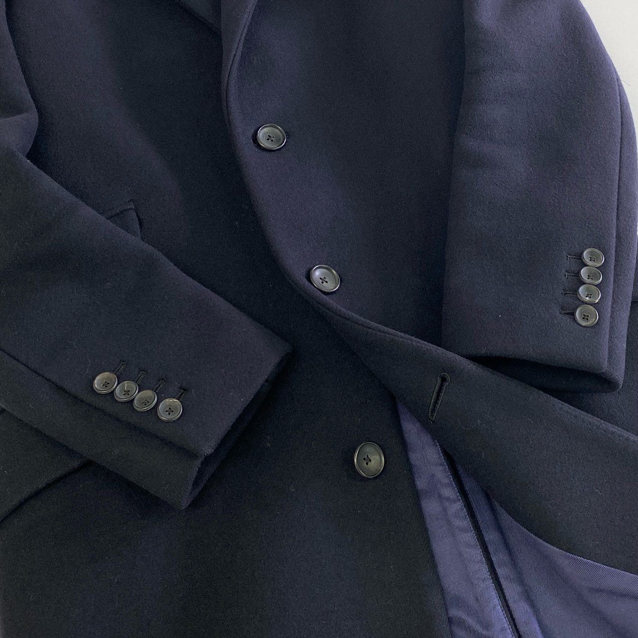15j16 SCYE BASICS サイベーシック CHESTER COAT チェスターコート 5215-73502 38 ネイビー 日本製