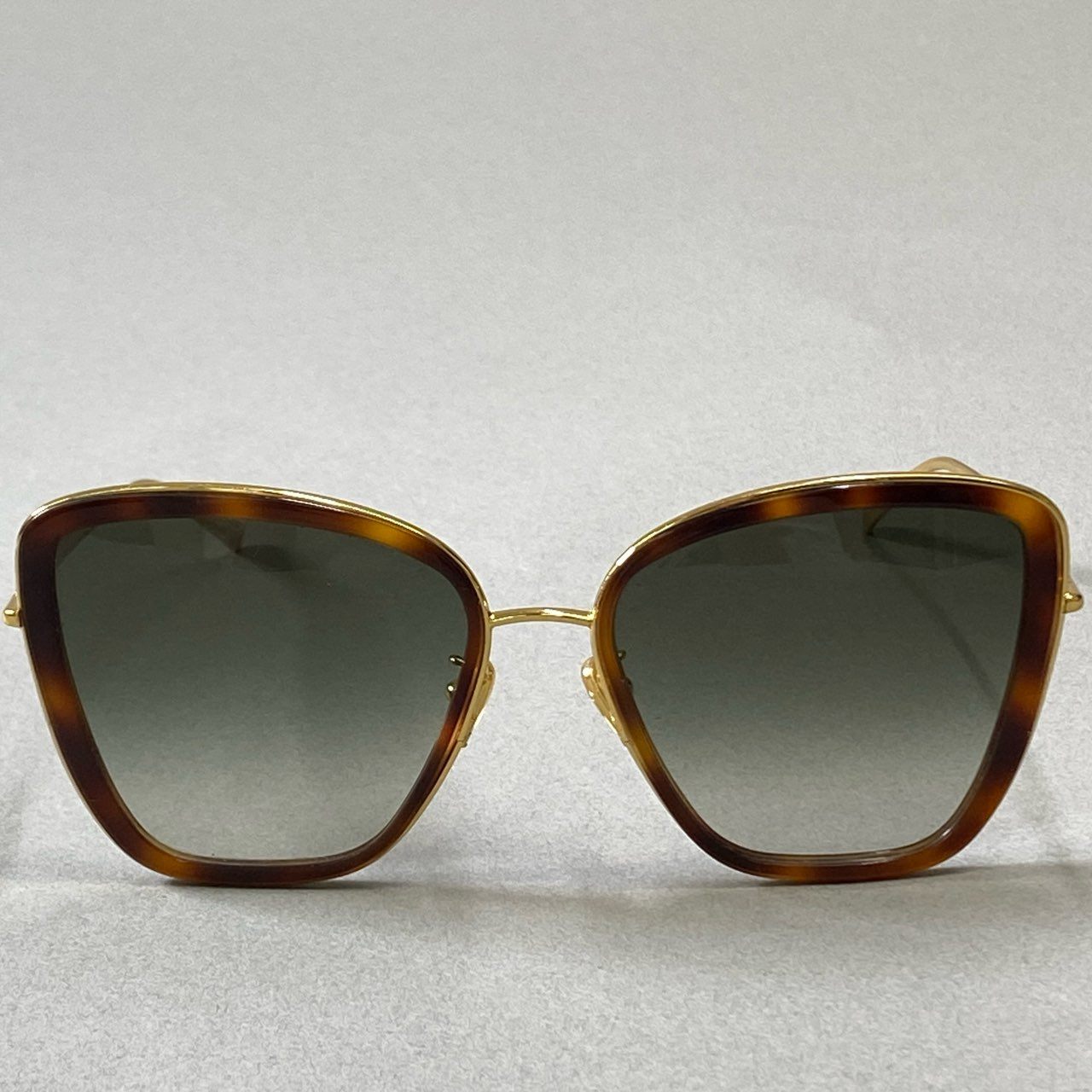 j16 Louis Vuitton ルイヴィトン リンクワン キャットアイ サングラス アイウェア イタリア製 MG2282 Z1770E 59-17-140 ブラウン ゴールド レディースo07t