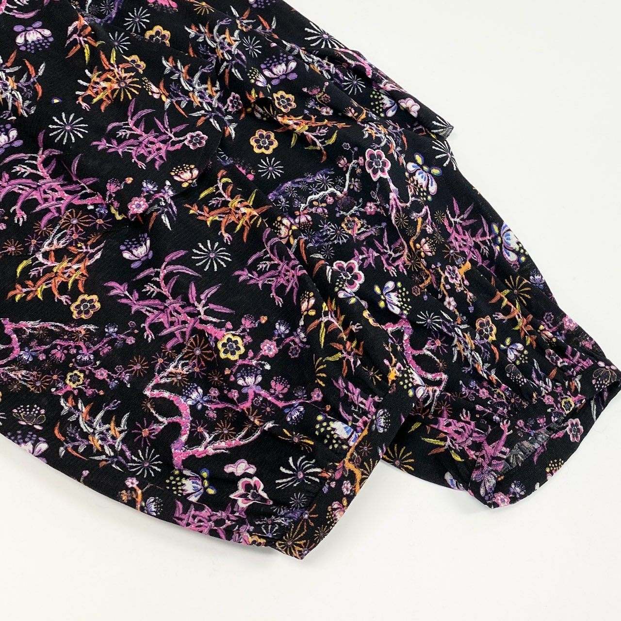 19f11 VIVIENNE TAM ヴィヴィアンタム パワーネットワンピース ドレス 長袖ワンピース 薄手 総柄ワンピース 花柄 レディース 女性用 10276140 40 ブラック ナイロン100%