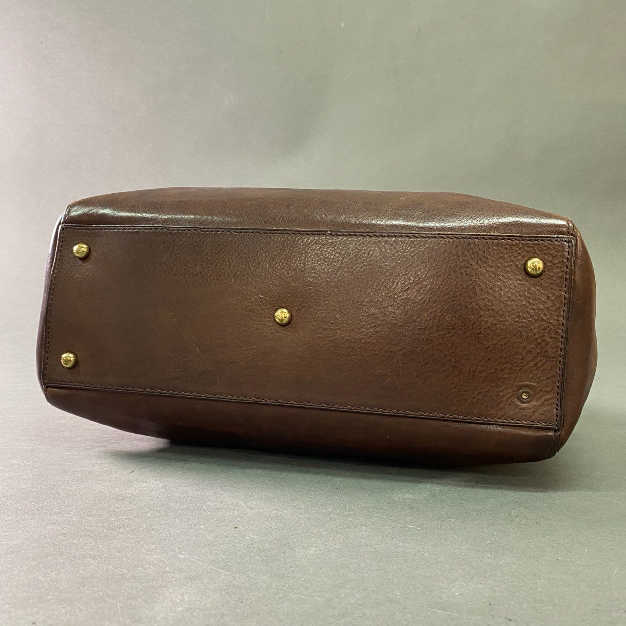 Db28 RALPH LAUREN ラルフローレン ミニボストンバッグ レザーバッグ ショルダーバッグ 2way 裏地チェック柄 ブラウン 本革