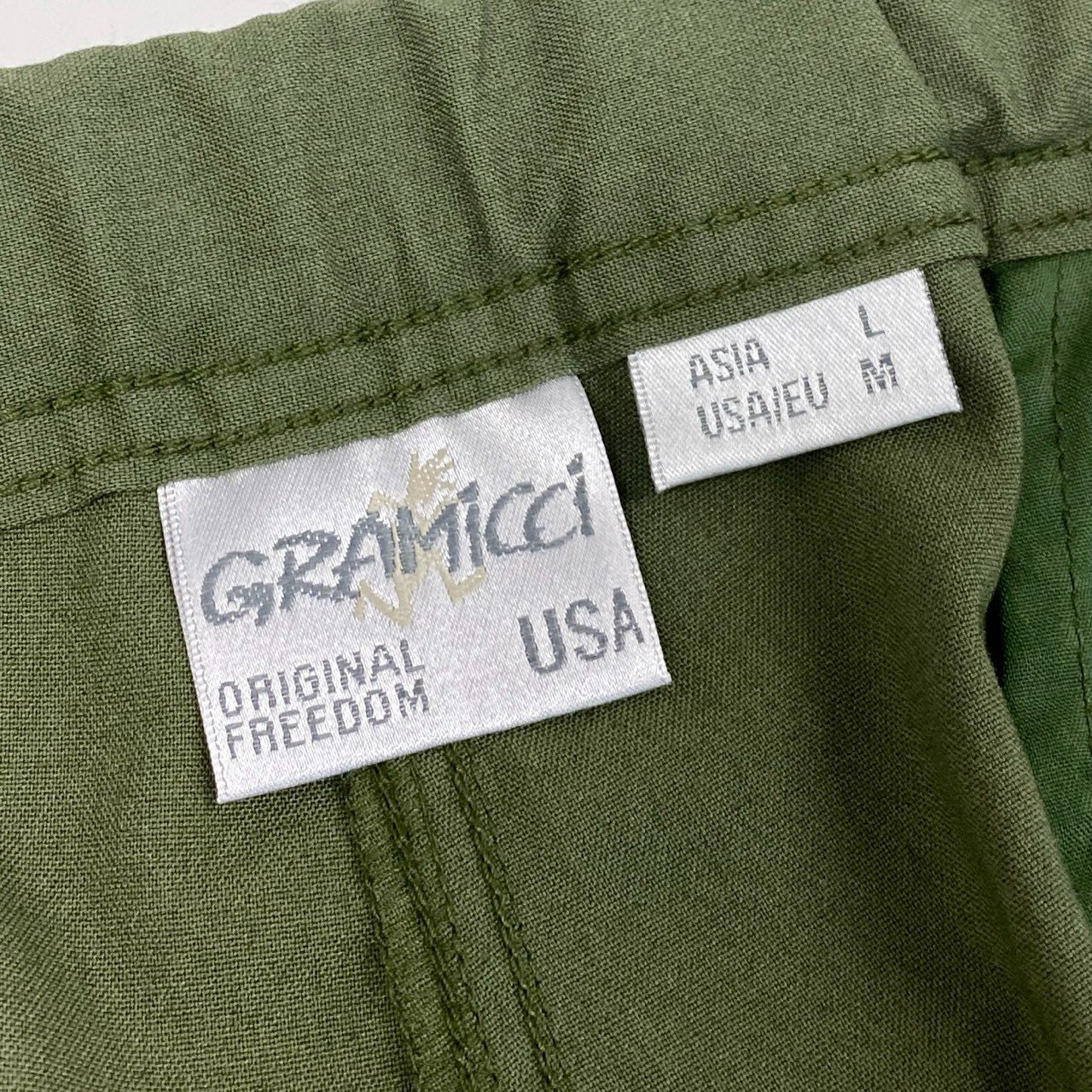 80d4 《美品》 GRAMICCI グラミチ クライミングパンツ GMP-21S1743 L カーキ アウトドア ウェビングベルト タック入
