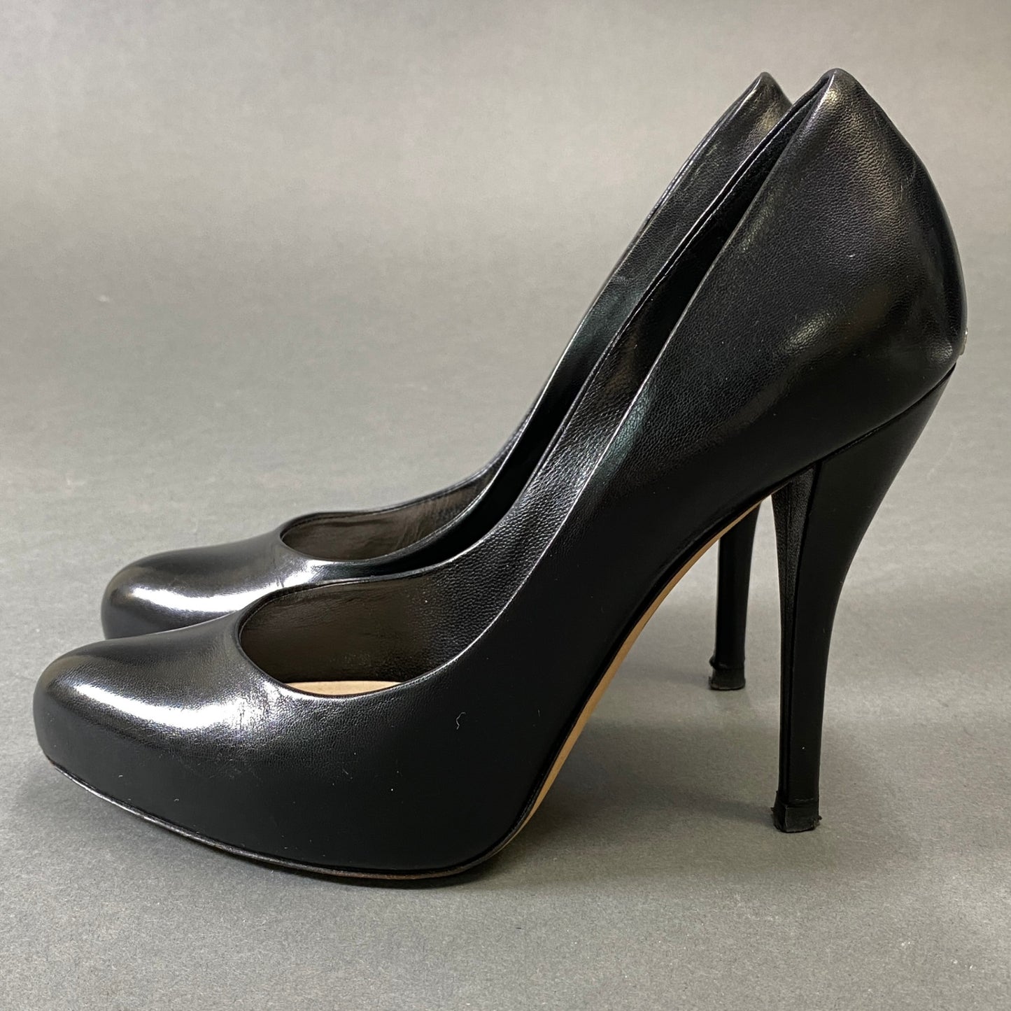1g31 Christian Dior クリスチャン ディオール CD金具 ヒールパンプス 36 ブラック レザー シューズ フォーマル 結婚式k02i