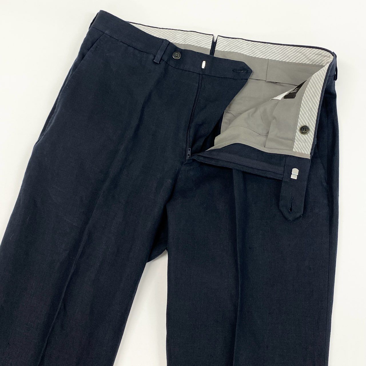 79g24 dunhill ダンヒル リネン スーツセットアップ テーラードジャケット 50 ネイビー ブレザー フォーマル ビジネス イタリア製_