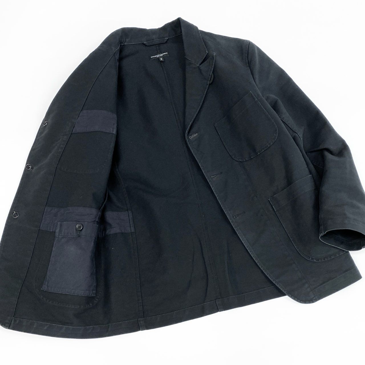 25f14 ENGINEERED GARMENTS エンジニアドガーメンツ テーラードジャケット シングルジャケット USA製 コットンジャケット メンズ 男性用 S ブラック 綿100%