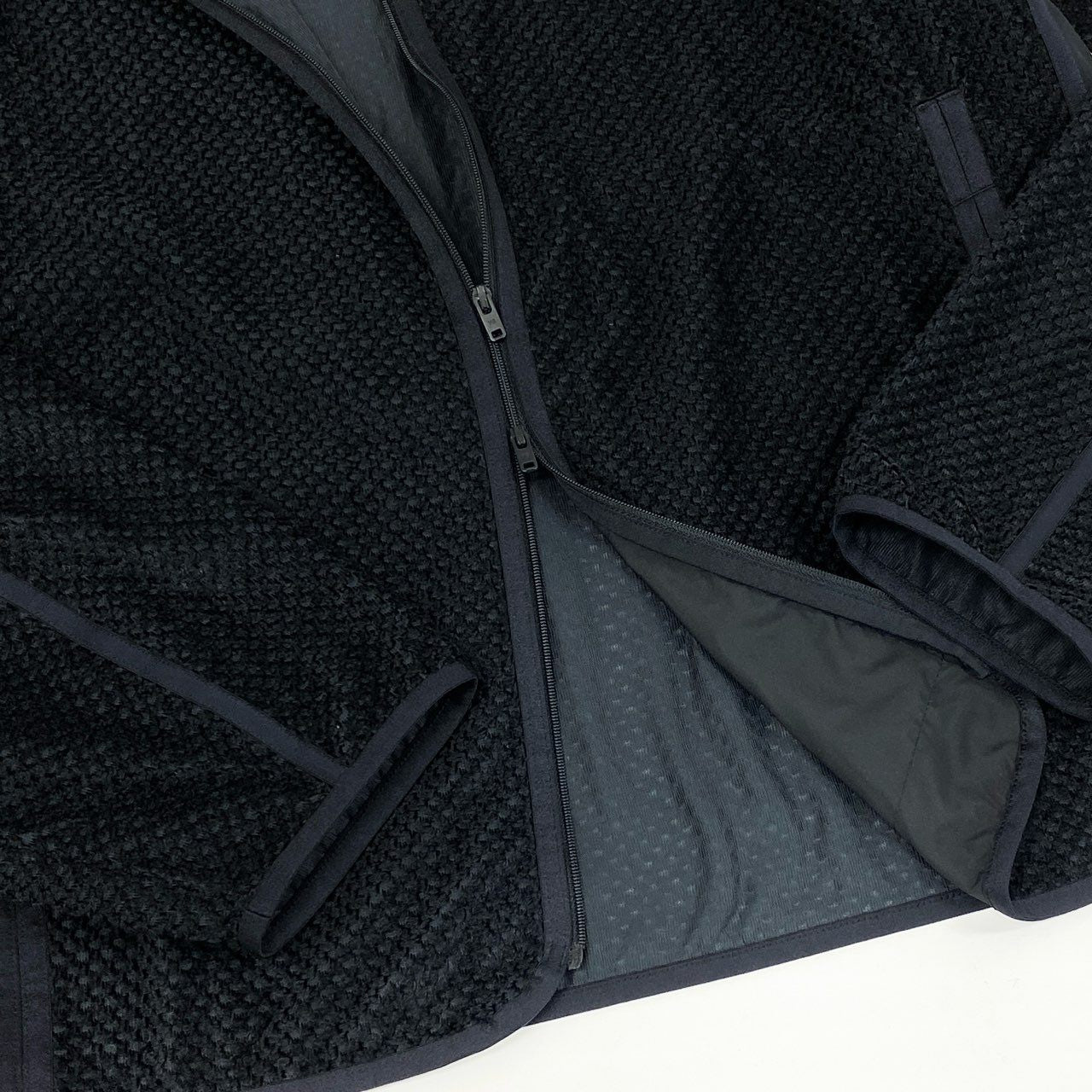 14f12 Y-3 ワイスリー アディダス ヨウジヤマモト WAFFLE WA SHIRT ワッフルワープニットジャケット ブルゾン オーバーサイズ メッシュ IW7496 Sサイズ ブラック 画像参照 メンズ