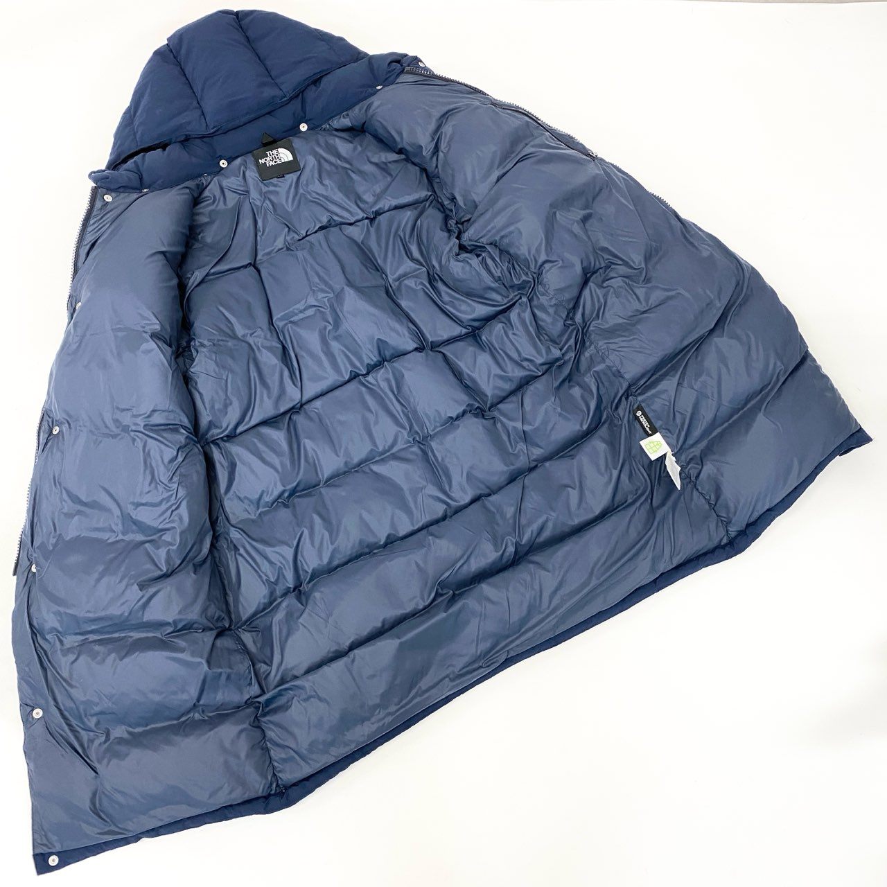 54h27 THE NORTH FACE ノースフェイス CAMP SIERRA LONG COAT ダウンコート アウター ロゴ刺繍 フード ND91639 サイズM ブルー メンズ アウトドアu02t
