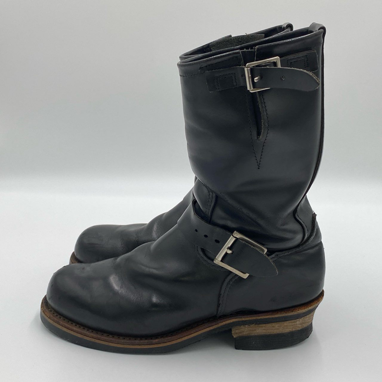 1h7 RED WING レッドウィング 2268 エンジニアブーツ USA 7 ブラック レザー メンズ ブーツ 革靴k02i
