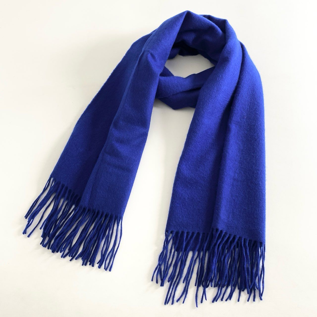 h301 UNITED ARROWS ユナイテッドアローズ カシミヤストール 大判ストール 発色ブルー カシミヤ100% レディース 女性用 マフラー