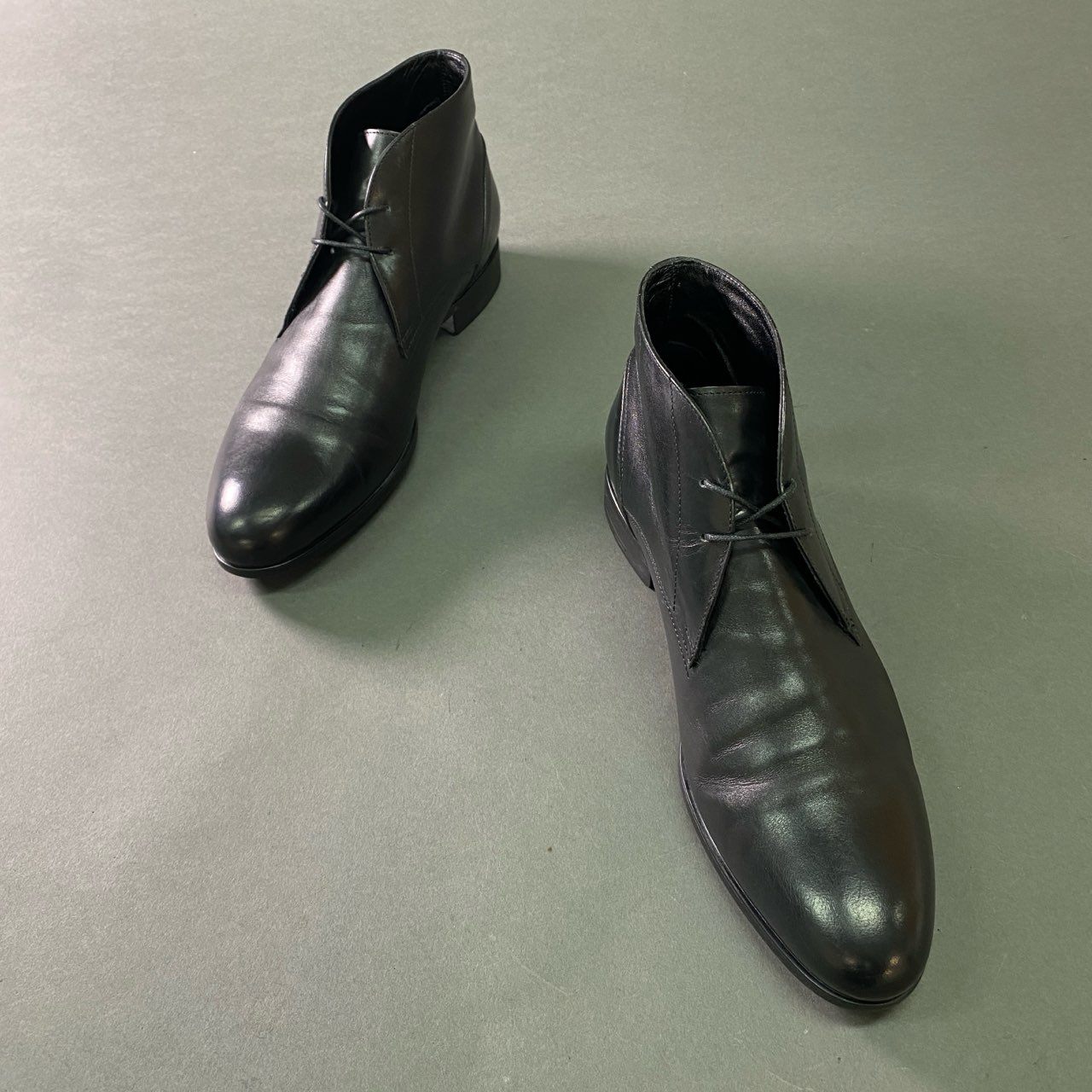 2b27 Ermenegildo Zegna エルメネジルドゼニア チャッカブーツ ショートブーツ イタリア製 メンズ 紳士靴 9 ブラック 本革
