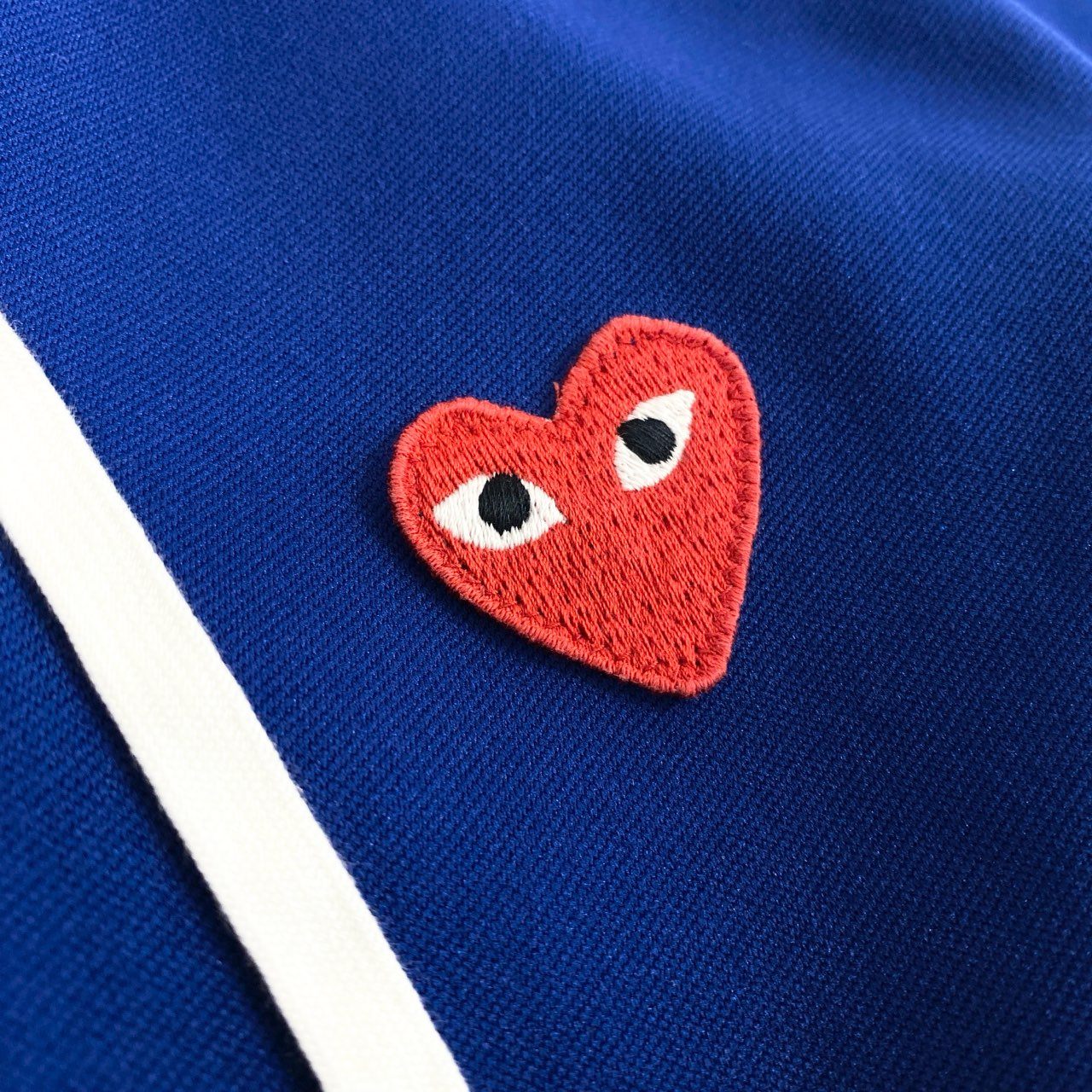 68g21 PLAY COMME des GARCONS プレイ コムデギャルソン RED HEART ZIP PARKA レッドハート ジップパーカー L ブルー 日本製 女性服 AD2019