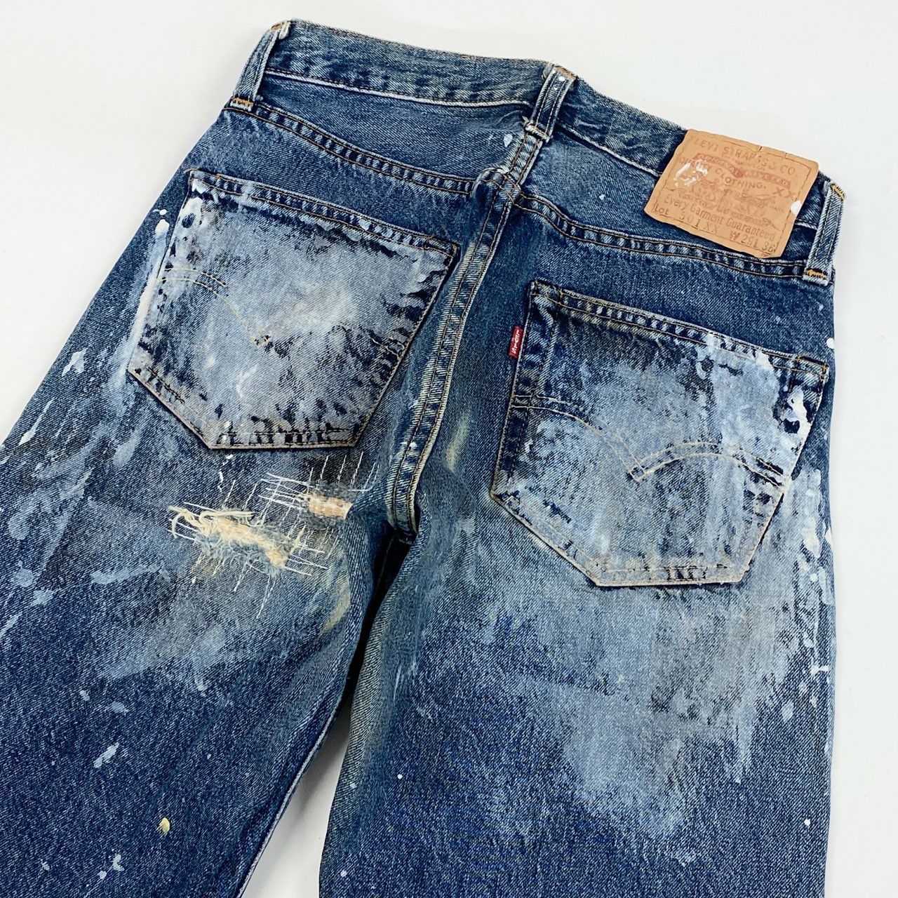17h20 LEVI'S リーバイス USA製 501XX バレンシア工場 デニムパンツ W29 L36 インディゴ ジーンズ ダメージ加工 Vintage 1955年モデルt18r