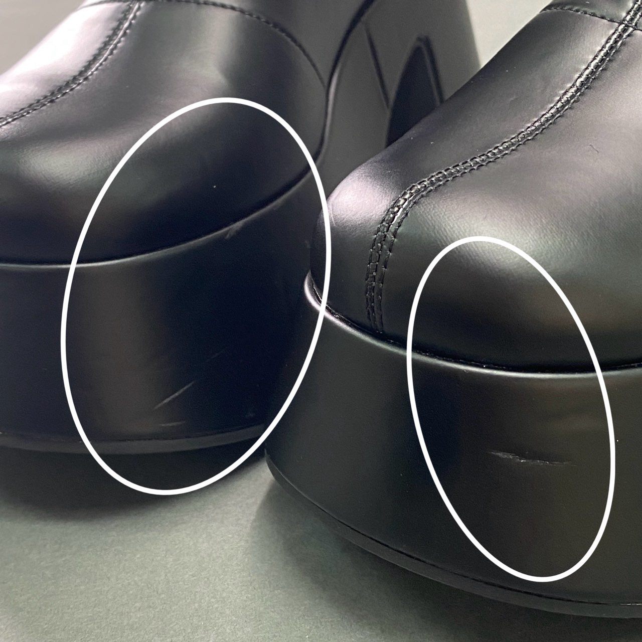 3c11 CHARLES KEITH チャールズキース ルビナ バックジップ プラットフォームブーツ 37 ブラック シューズ