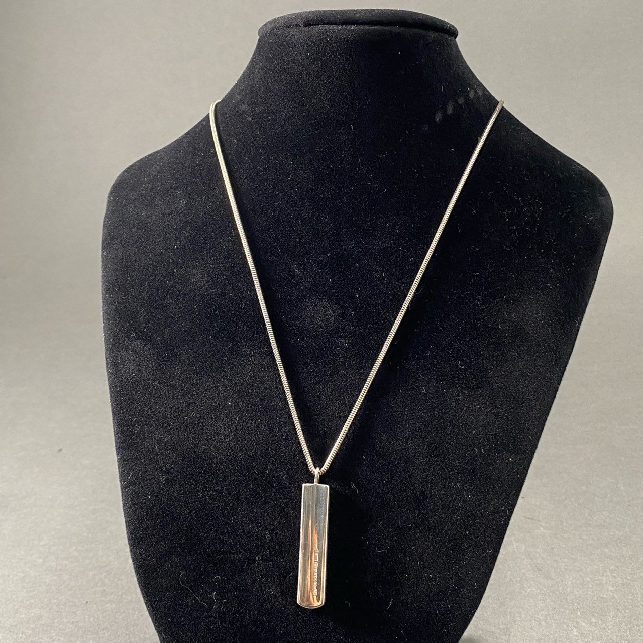 2e12 TIFFANY&Co ティファニー 1837プレートバー ペンダントネックレス シルバー 925 スネークチェーン アクセサリー