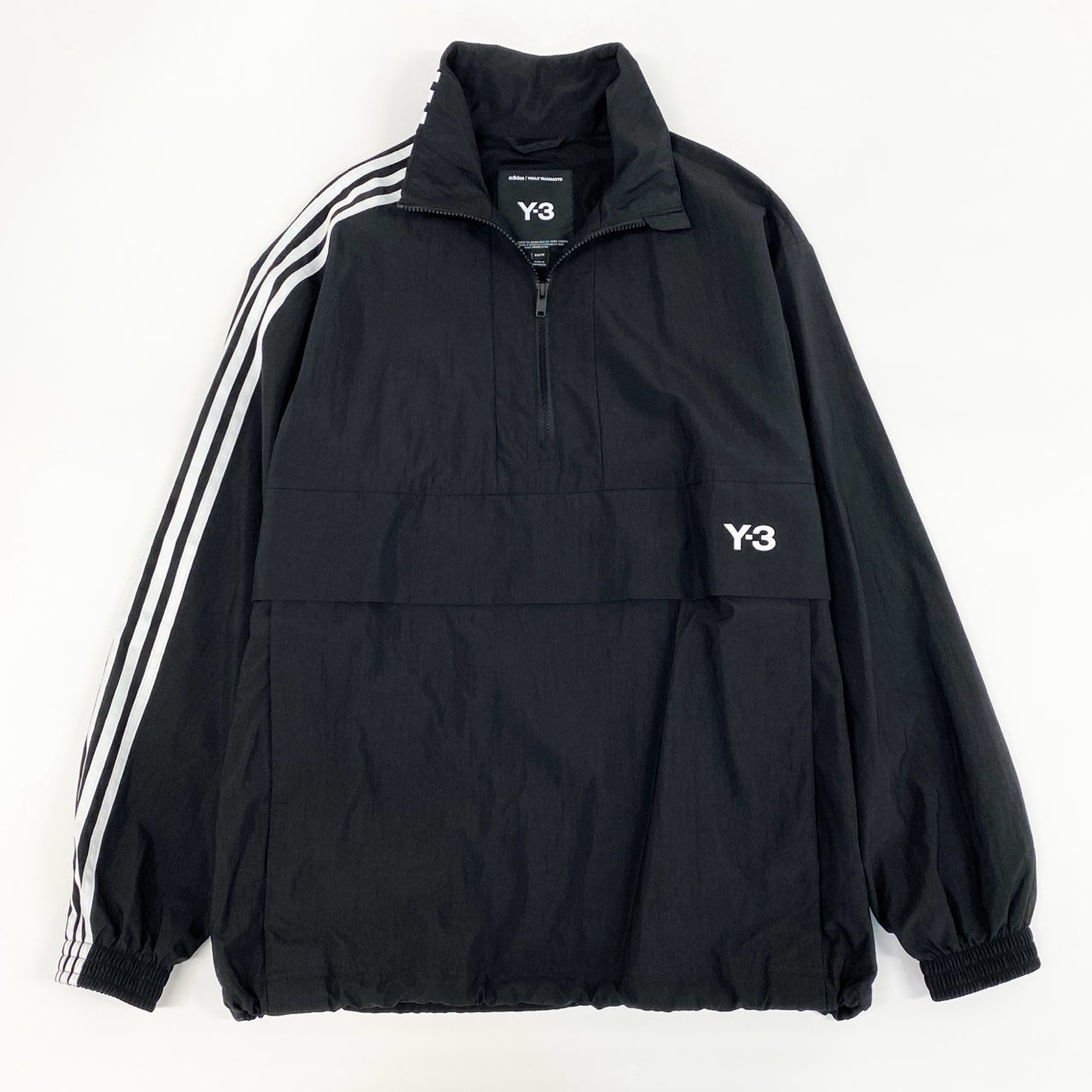 11f12 《美品》 Y-3 ワイスリー 3S NYL HZ ハーフジップ トラックジャケット JD9796 XS ブラック オーバーサイズ Yohji Yamamoto ヨウジヤマモト