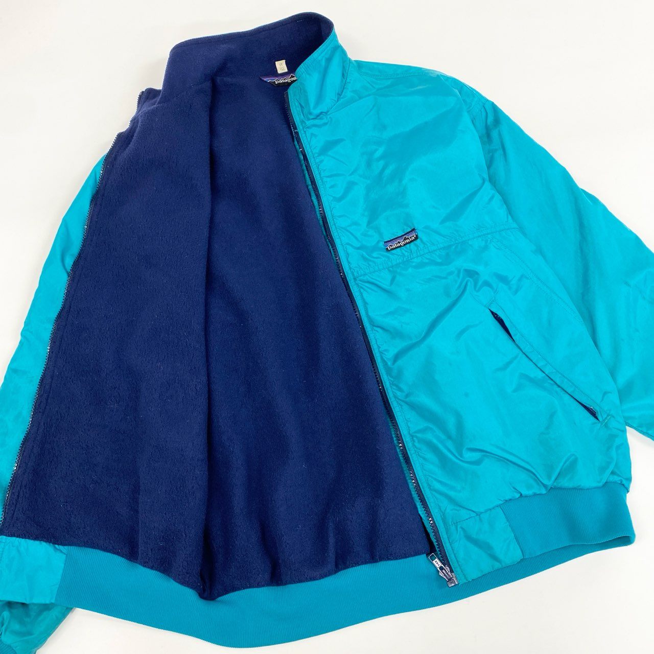 61g23 Patagonia パタゴニア 80s VINTAGE シェルドシンチラジャケット フリースライナー 三角タグ カナダ製 4211 XL グリーン メンズ