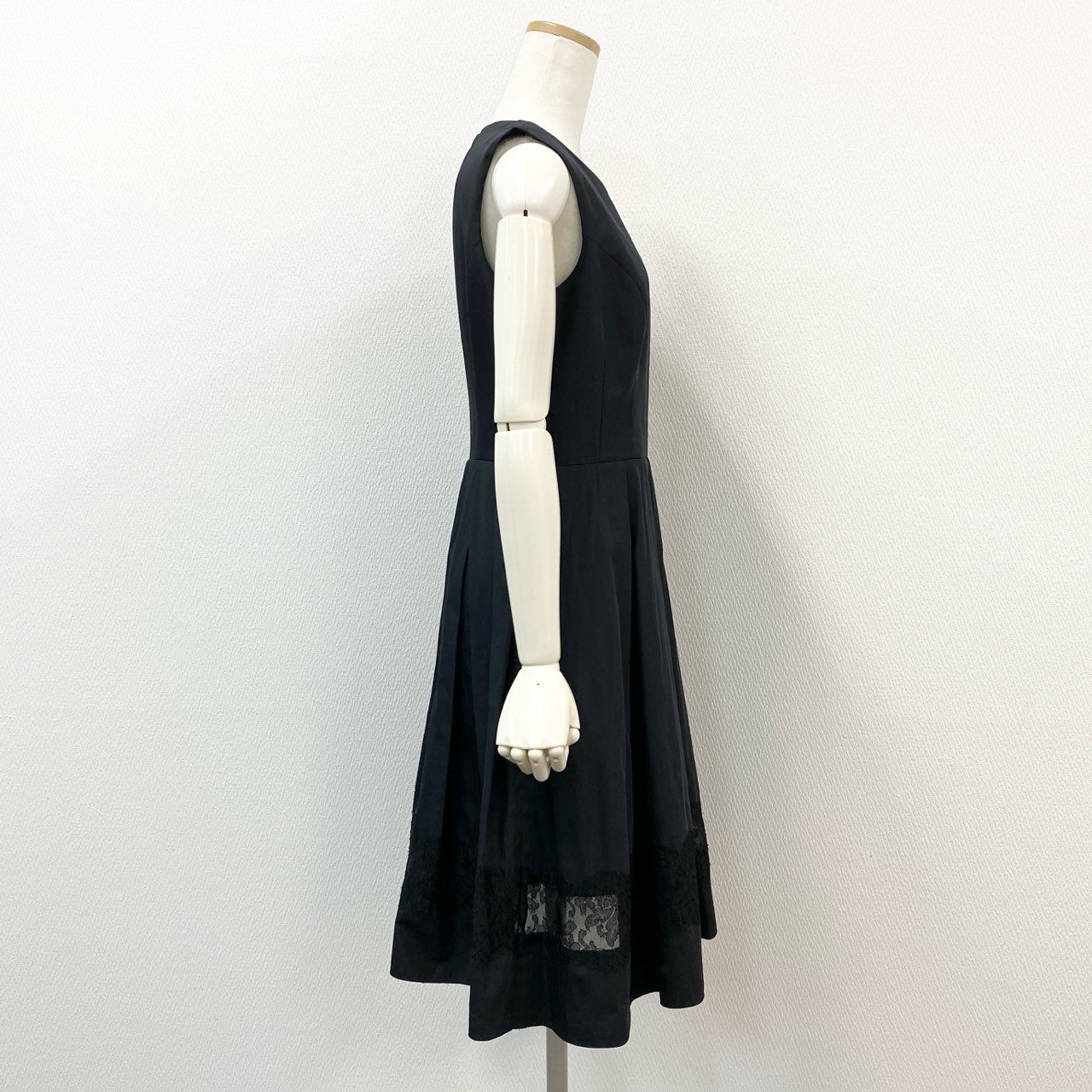 60f20 Rene basic ルネ ベーシック Dress Emma ドレス エマ ワンピース 5416130 38 ブラック ノースリーブ レース 日本製