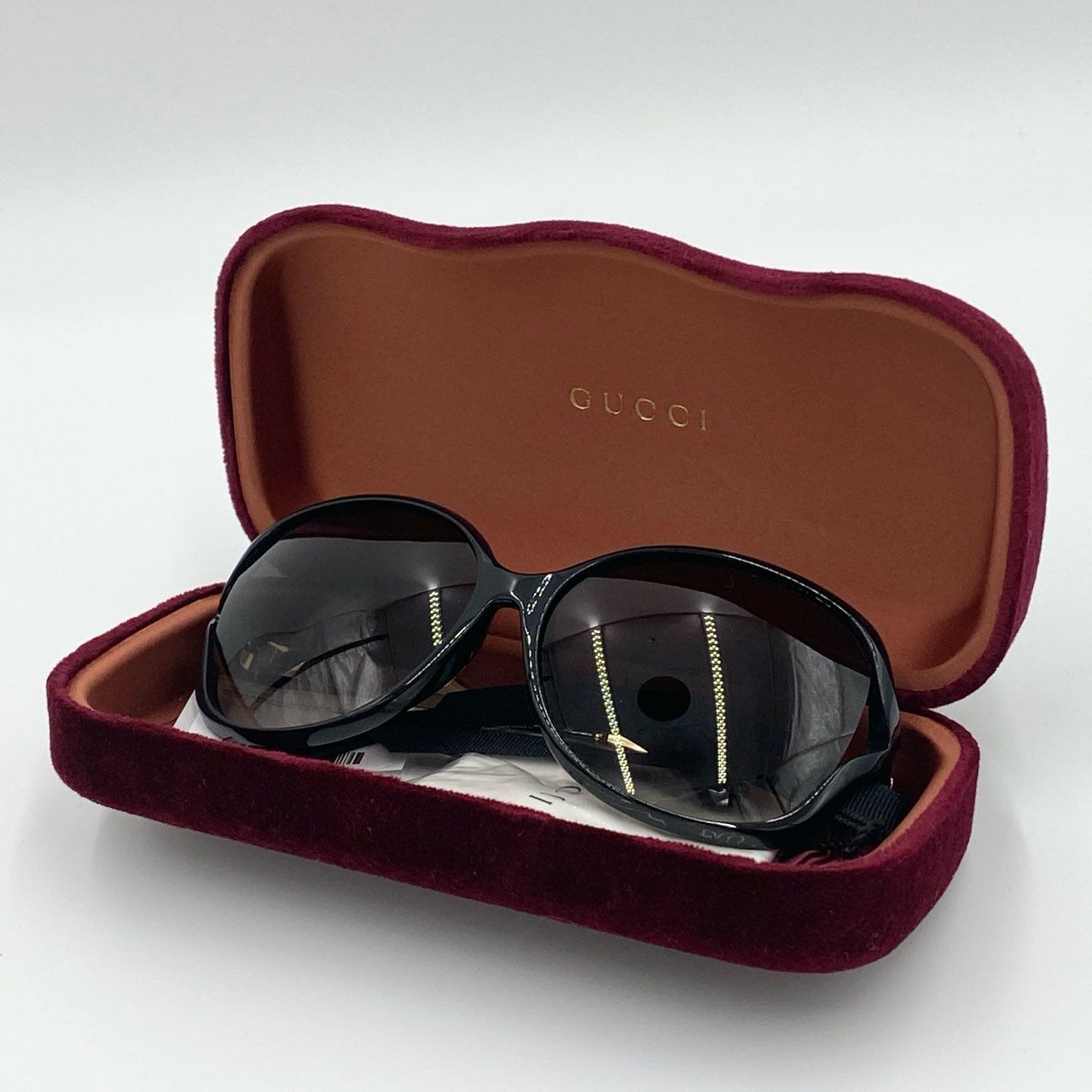 h7《極美品》 GUCCI グッチ バタフライ サングラス GG0076SK 62□15 ブラック ゴールド アレッサンドロ アイウェア 眼鏡 ケース クロス付きt18r