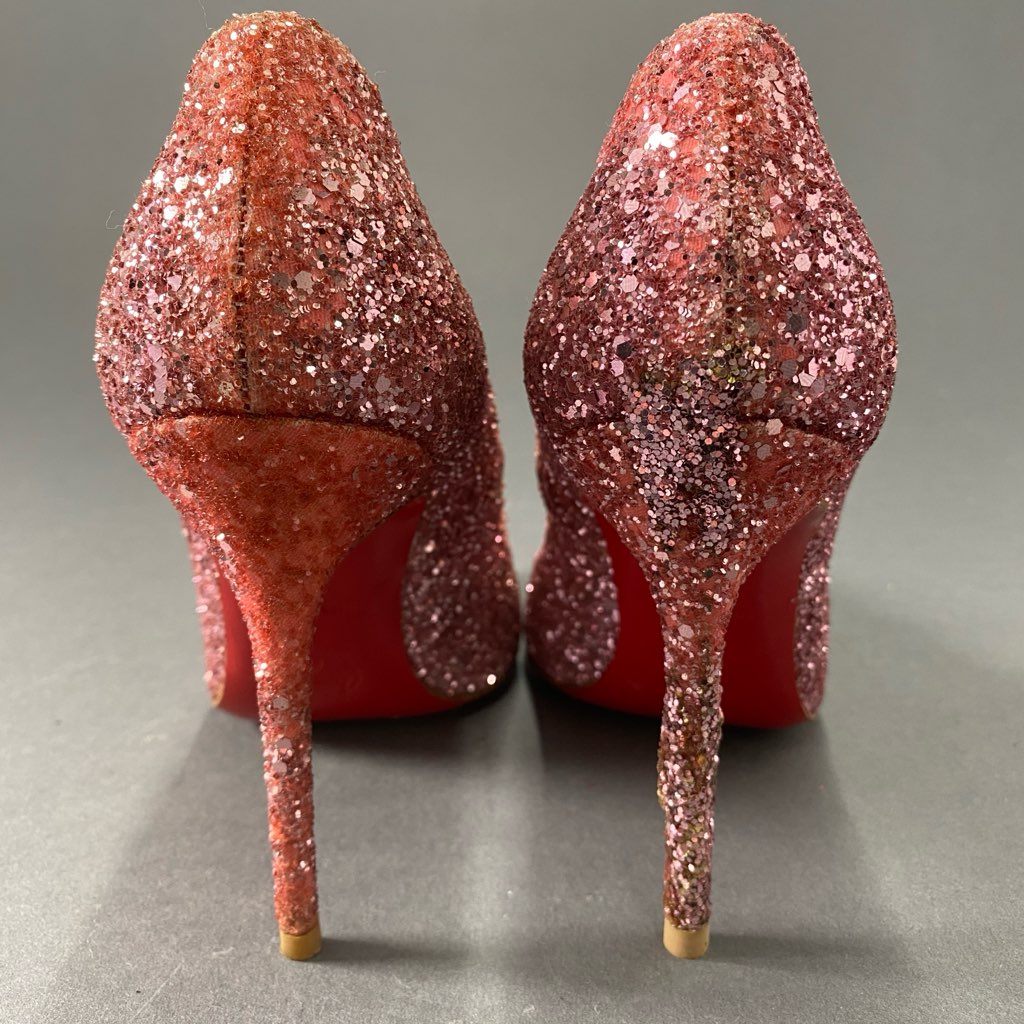 4d21 Christian Louboutin クリスチャン ルブタン グリッター パンプス ハイヒール 36 ピンク ラメ 結婚式 セレモニー パーティ