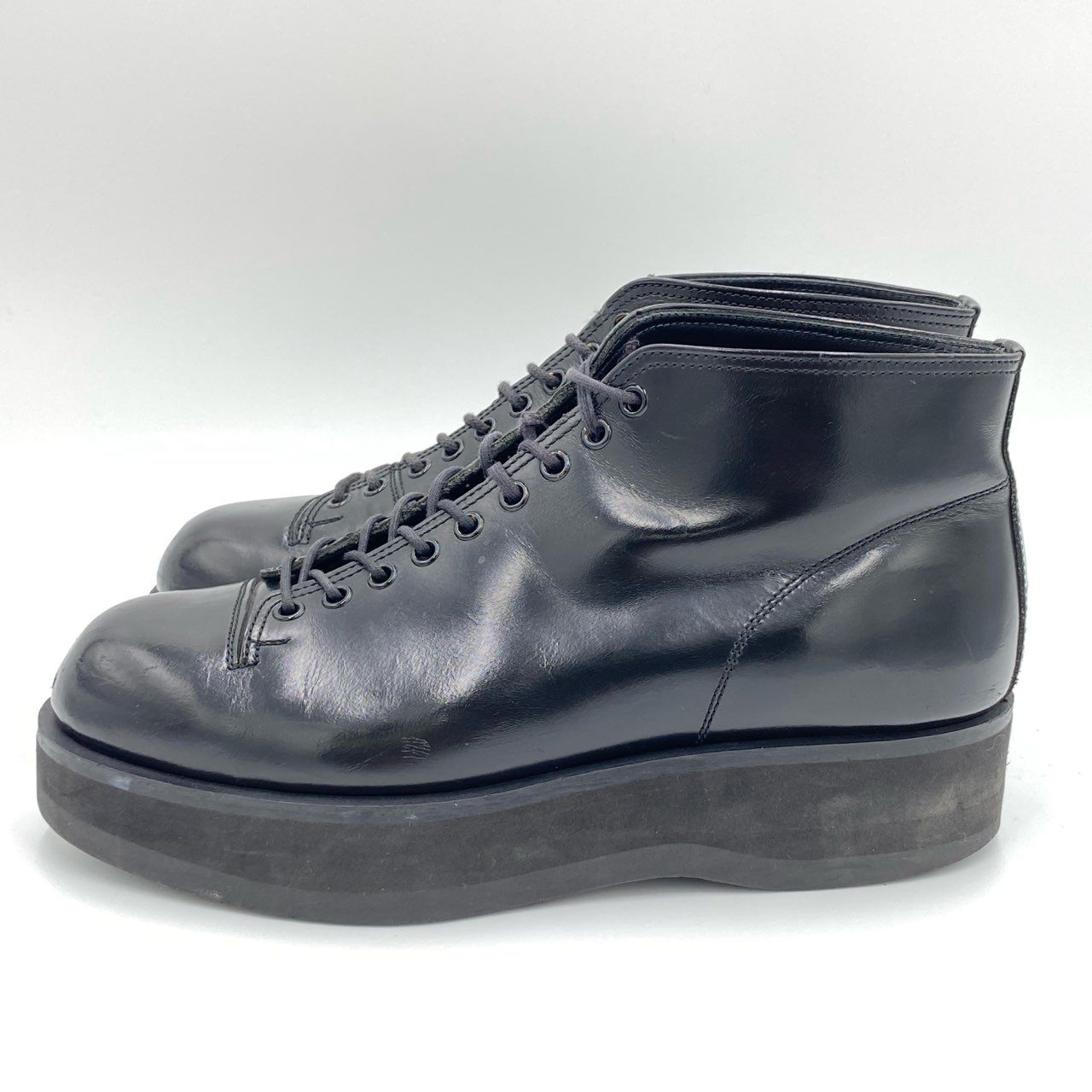 1i4 Yohji Yamamoto POUR HOMME ヨウジヤマモト プールオム モンキーブーツ ショートブーツ 革靴 レザーシューズ M ブラック レザー メンズ 紳士靴u02t