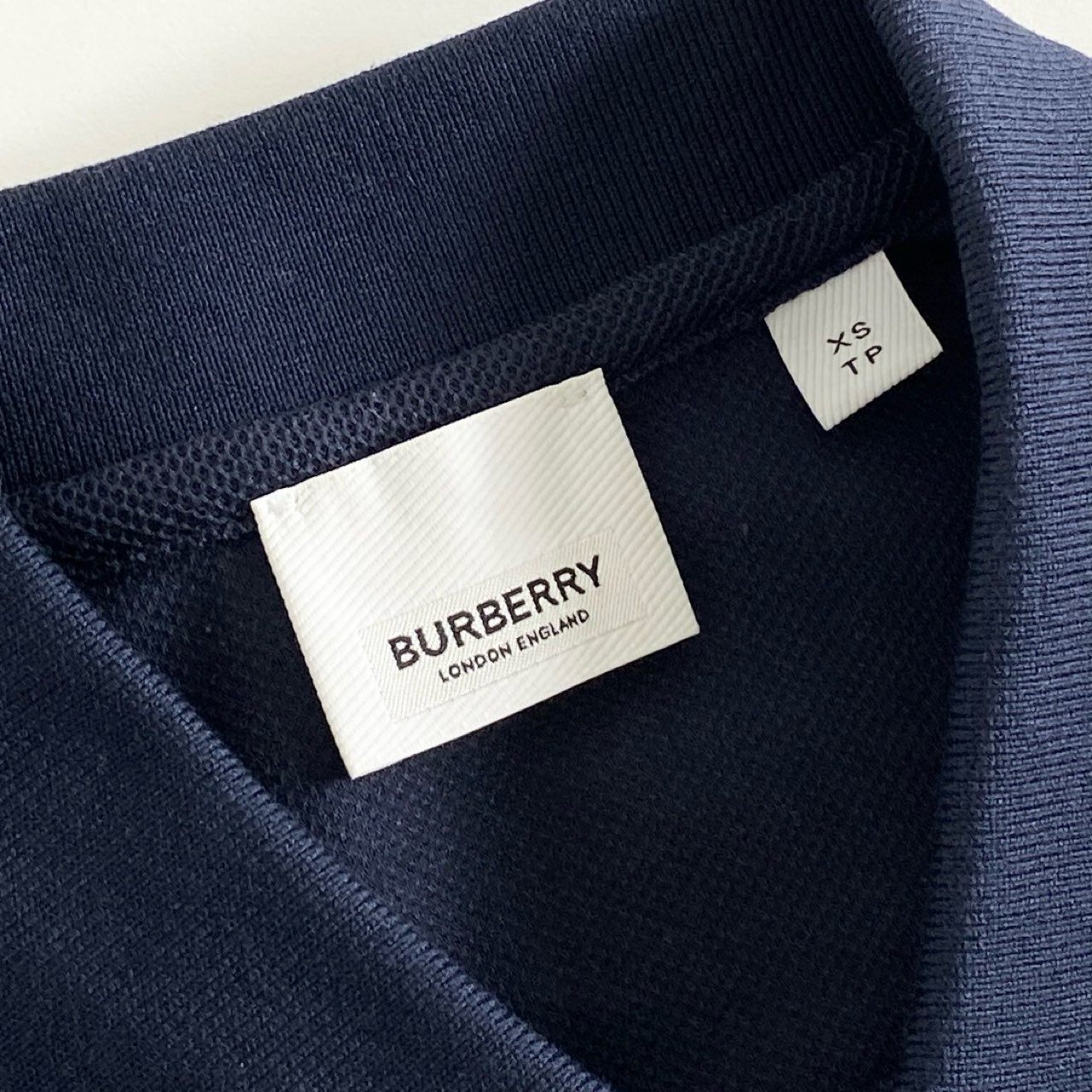 70g2 BURBERRY LONDON バーバリーロンドン 胸元刺繍ロゴ 鹿の子 ポロシャツ サイズXS ネイビー メンズ 男性用