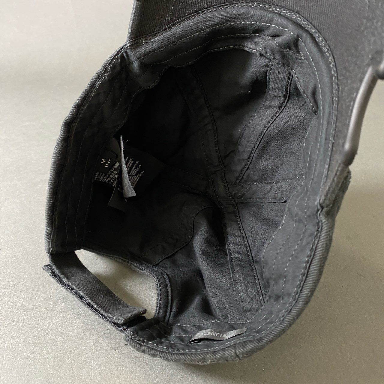 g18 BALENCIAGA バレンシアガ HAT GAFFER キャップ 帽子 M ブラック コットン100%