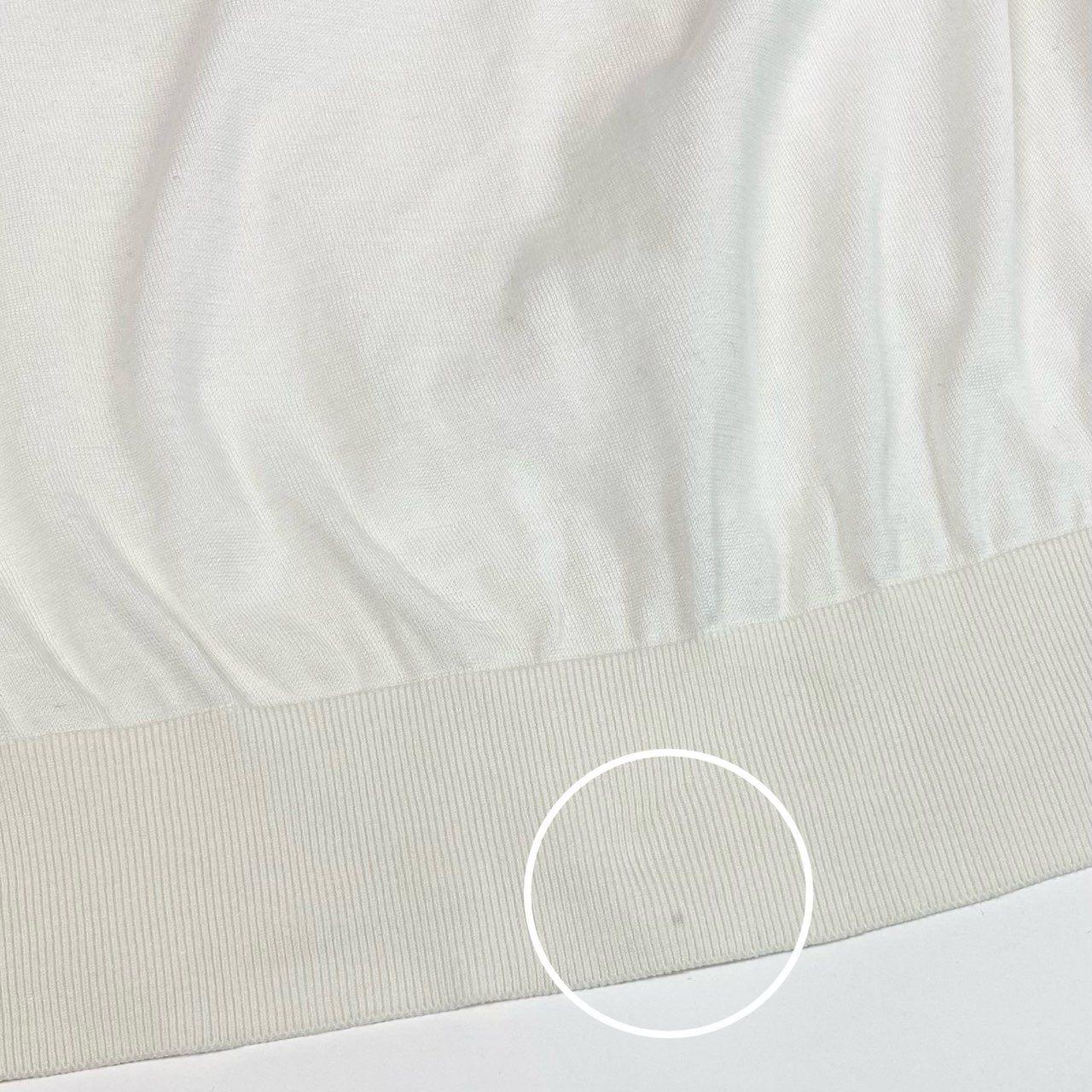 12a23 Christian Dior クリスチャンディオール 半袖ニット サマーセーター トップス エンブレム刺繍 M ホワイト コットン レディースu02t