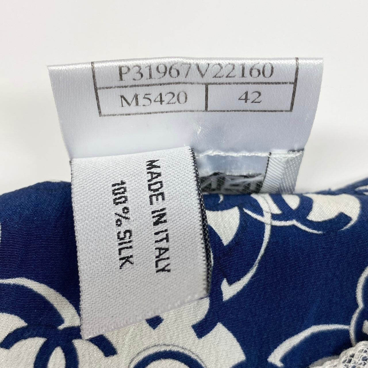Cd18 CHANEL シャネル 07A ココマークプリントブラウス レース 総柄 トップス P31967V22160 42サイズ マルチカラー シルク100% レディース 女性用u02t
