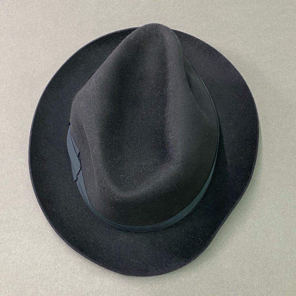 d8-2 Borsalino ボルサリーノ ラヴィットハット フェルト イタリア製 Qualita Superiore クオリタスペリオーレ 114561 57程度 ブラック 兎 100%