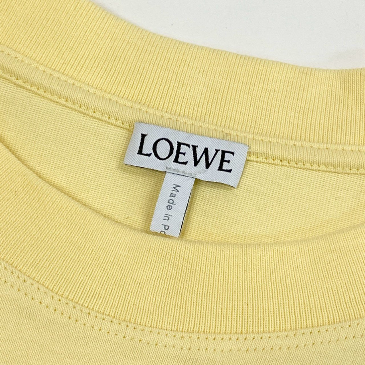 56l18 《美品》 LOEWE ロエベ アナグラム刺繍 クロップドTシャツ S イエロー ポルトガル製 短丈 ヘソ出し カットソー 夏