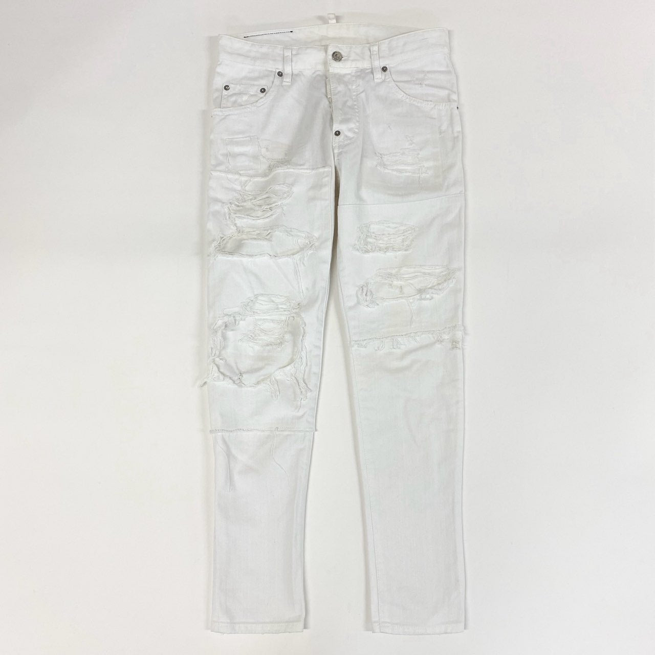 76g2 DSQUARED2 ディースクエアード SKATER JEAN ダメージ加工 ホワイトデニム ジーパン ボタンフライ S74LB0217 サイズ44 ホワイト コットン メンズ