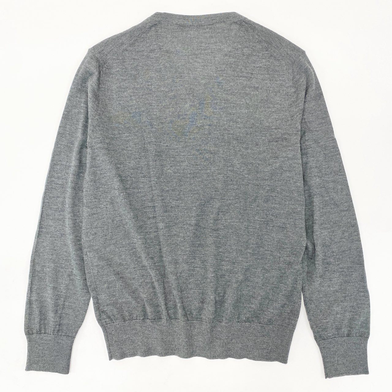 34i18 《美品》 Ermenegildo Zegna エルメネジルドゼニア Vネックニット セーター トップス CASHSETA LIGHT 46 グレー カシミヤシルク メンズu02t