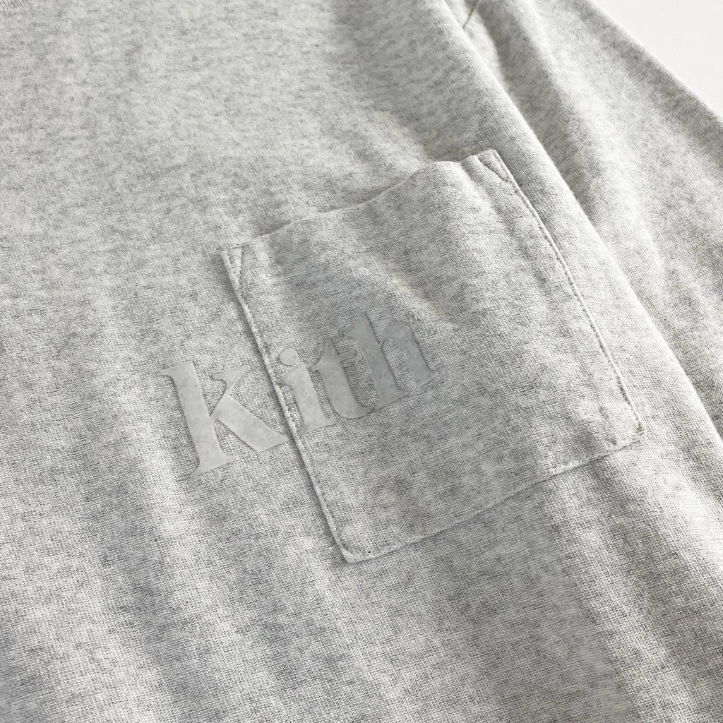 2d10-2 KITH キス Quinn Pocket クインポケット ロングスリーブTシャツ 長袖 ロンT ロゴ KHM030317 S グレー コットン100%