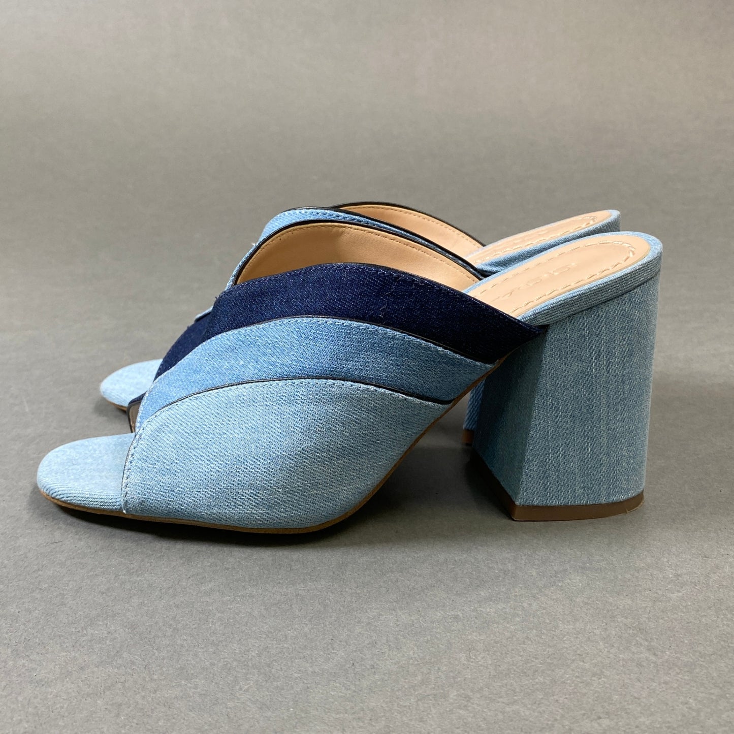 1h1 《美品》 COACH コーチ チャンキーヒール 3パターン デニムサンダル G3618 23.5cm インディゴ ブルー シューズ DENIM 夏k02i