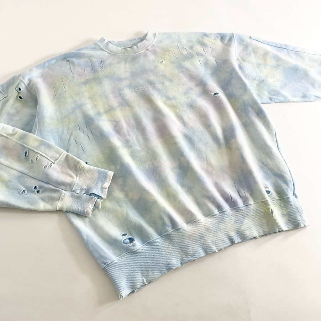 64g3 stein シュタイン OVERSIZED REBUILD SWEAT LS/Tie dye スウェット トレーナー オーバーサイズ タイダイ ST.525-2 M ブルー コットン 日本製