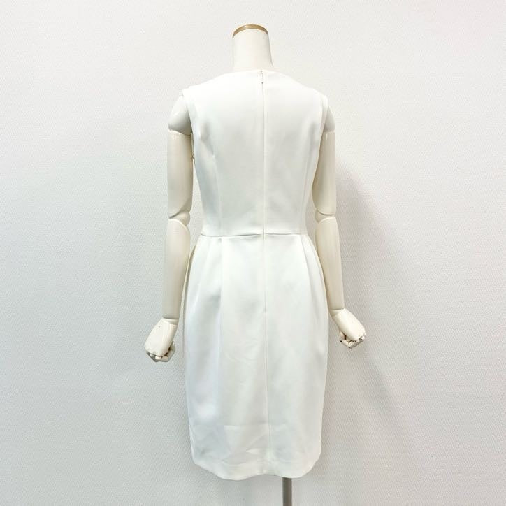 64g24 Rene ルネ ノースリーブワンピース ドレス タックフレア ウエスト切替 レディース 女性用 5616290 36 ホワイト ポリエステル100%_