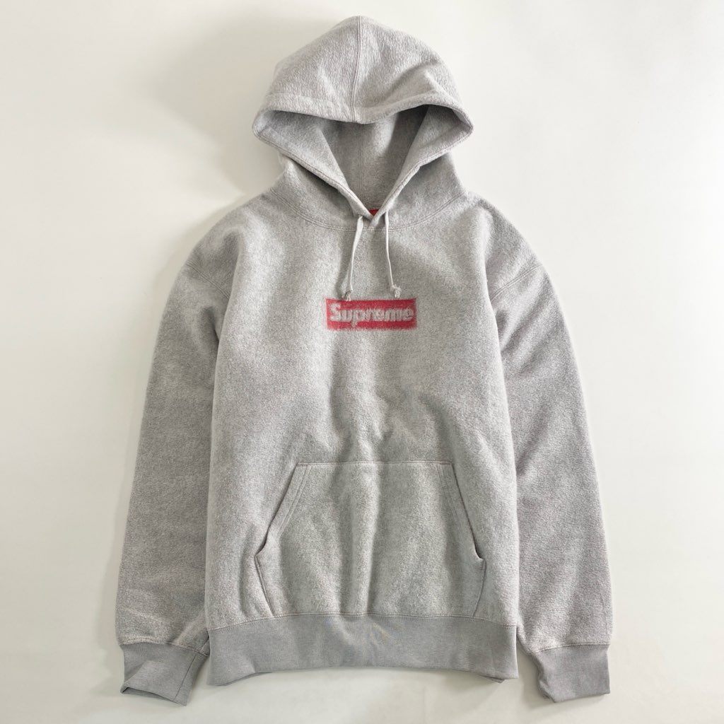 59g2 【未使用保管品】 タグ付 SUPREME シュプリーム 23SS Insideout Box Logo Hooded Sweatshirt インサイドアウト パーカー フーディ Mサイズ グレー