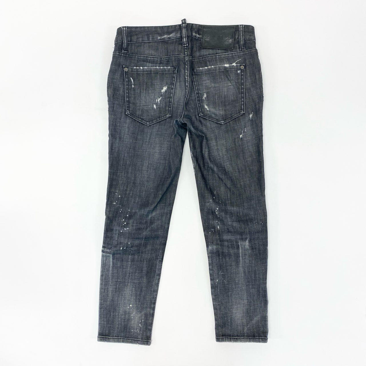 14j9《美品》DSQUARED2 ディースクエアード SKATER JEAN デニムパンツ スキニー ダメージ加工 S74LB0041 S30357 38サイズ ブラック レディースu02t