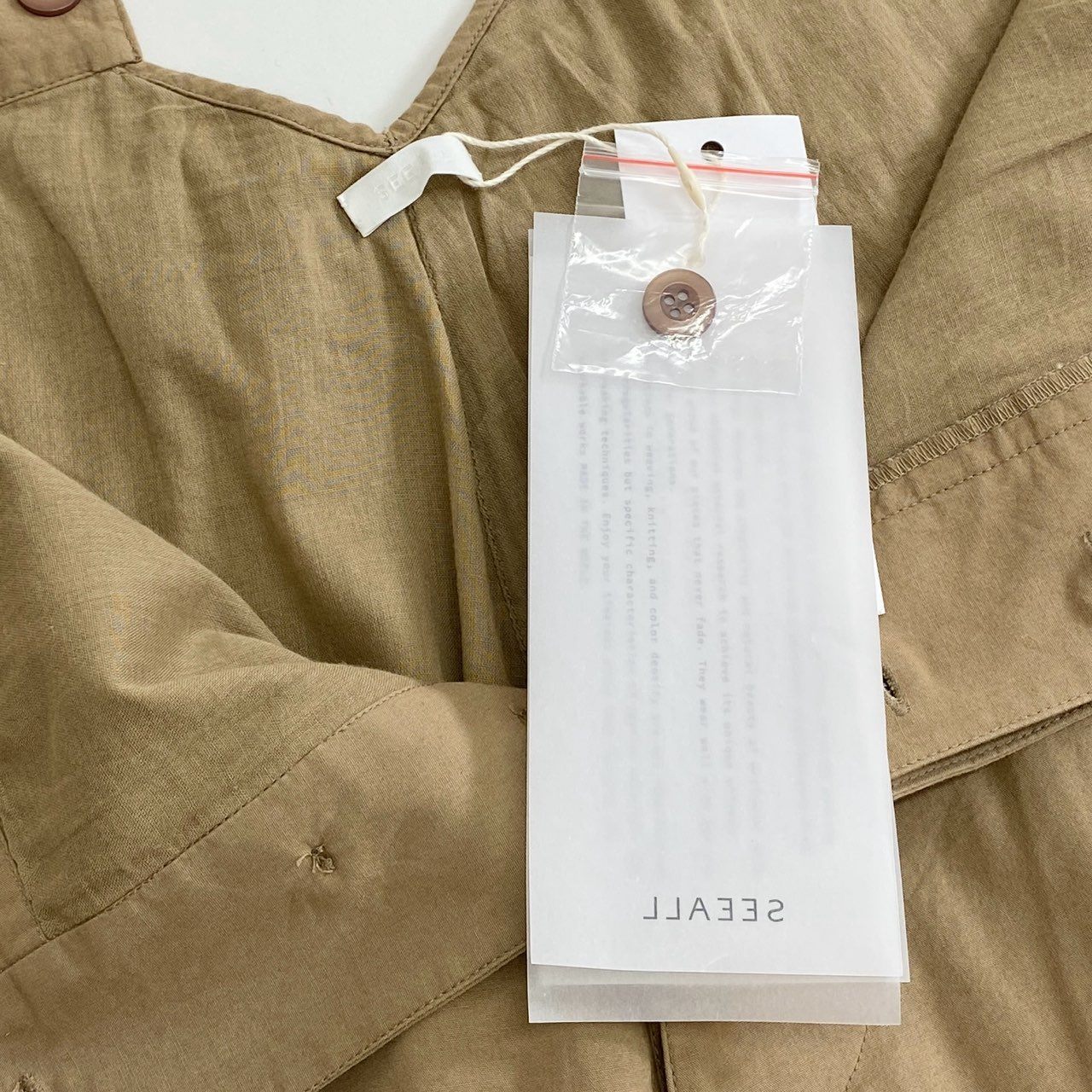39c23 《未使用》 定価¥19,800 SEEALL シーオール MINER PANTS マイナーパンツ 44 ベージュ タグ付き SAU23 PT382
