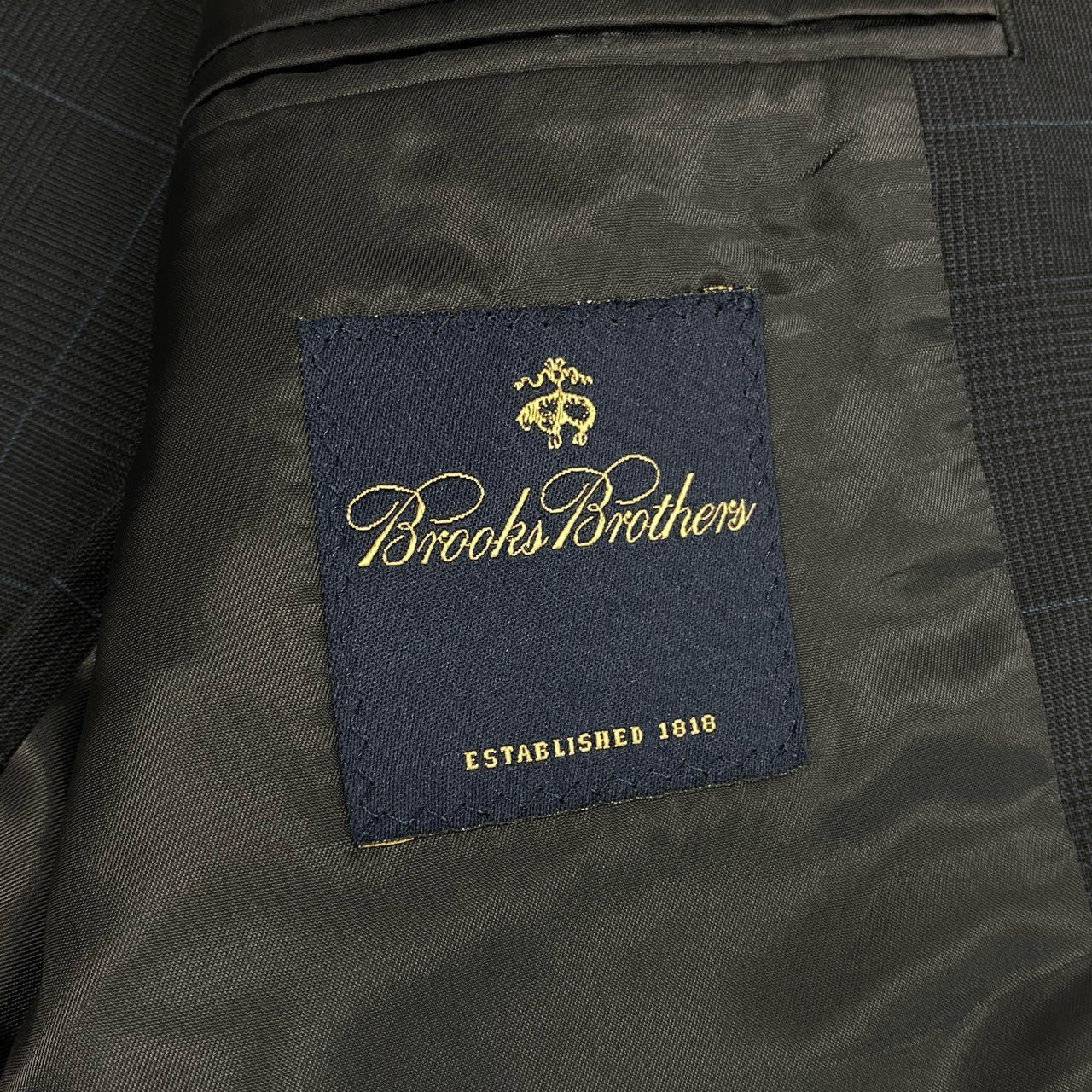 79j9 《美品》Brooks Brothers ブルックスブラザーズ スーツセットアップ 3釦スーツ ビジネス フォーマル テーラード スラックス 38サイズ ネイビー ブルー メンズo07t