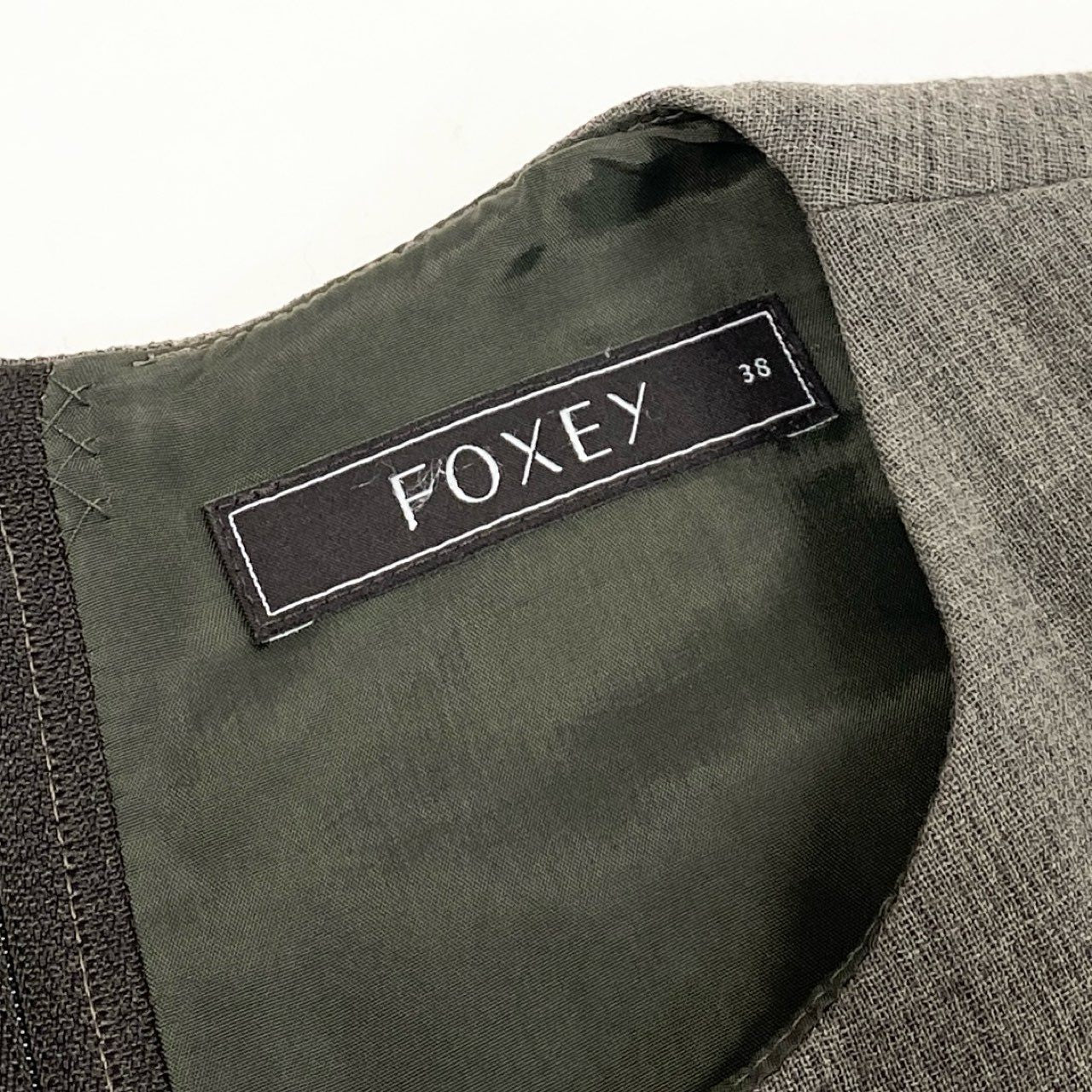36d7 《美品》 FOXEY フォクシー アガサクリスティ 半袖ワンピース 膝丈ワンピース 30618 サイズ38 ブラウン レディース 日本製