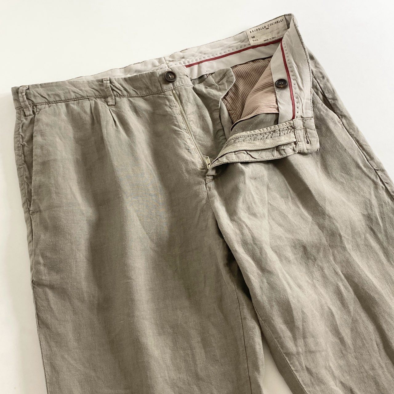 25h9 BRUNELLO CUCINELLI ブルネロクチネリ イタリア製 リネンパンツ 52 グレー LINEN PANTS ボトムス ITALY メンズ