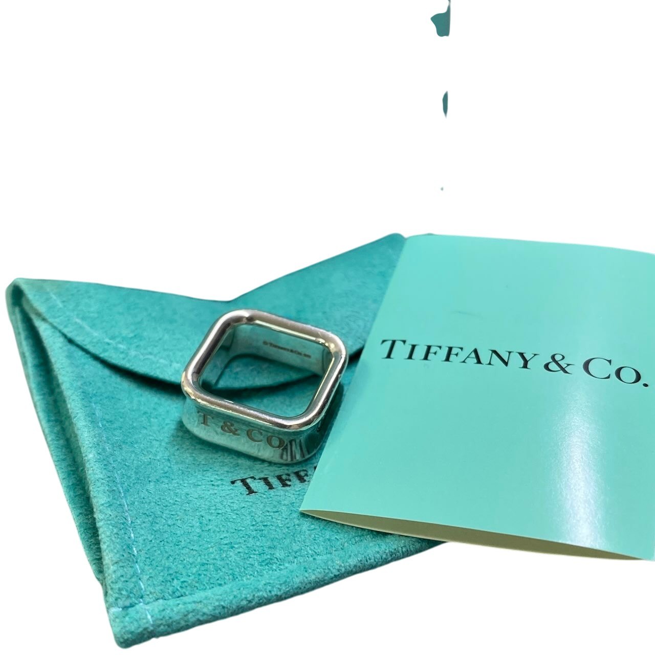 e16 TIFFANY&Co. ティファニー 1837 スクエアリング 6号 シルバー 925 9.7g Square Silver Ring アクセサリー 指輪t18r