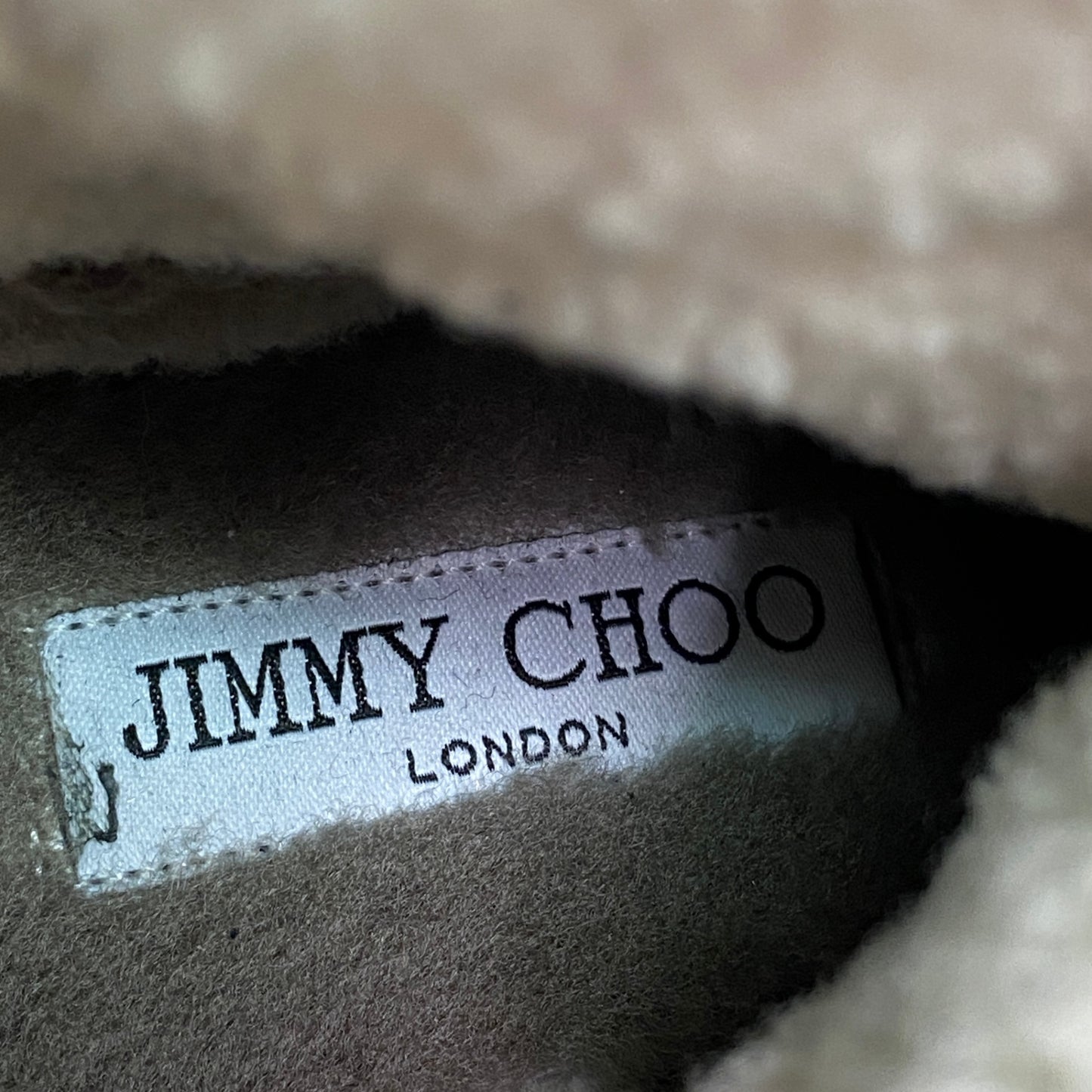 3g8《美品》定価¥175.000 JIMMY CHOO ジミーチュウ BEI FLAT ベイフラット ボアブーツ 35 ブラック レザー シューズ 保存袋有