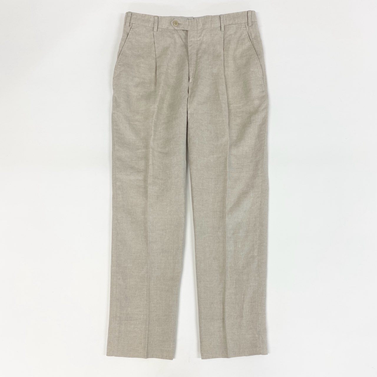 19g28 Brioni ブリオーニ MOENA スラックスパンツ ボトムス トラウザーパンツ イタリア製 48 ベージュ リネン メンズ