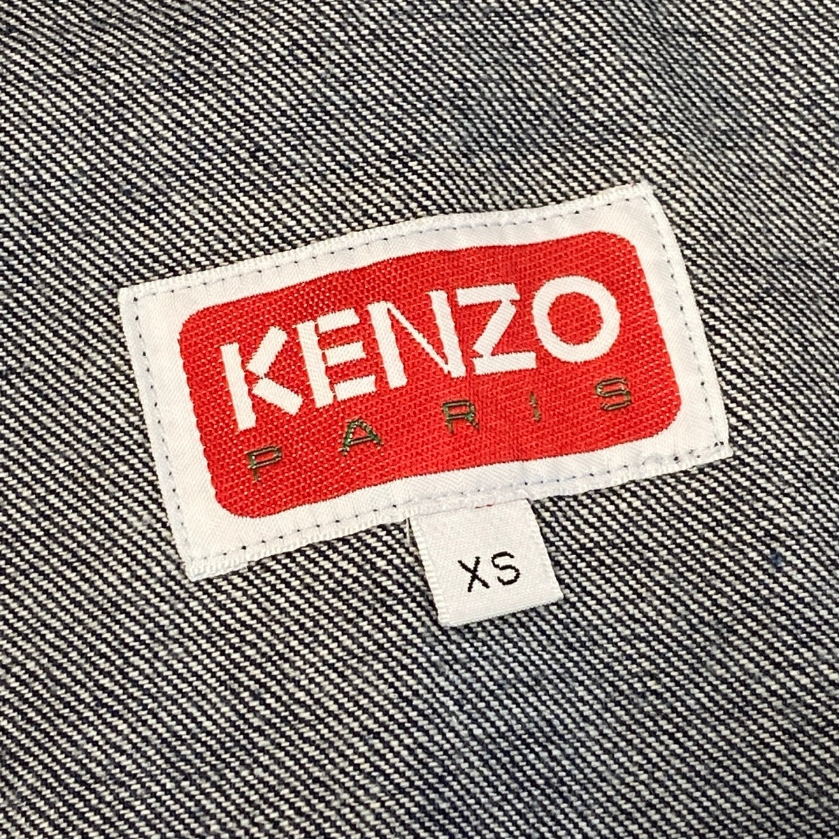 j26 【新品未使用】KENZO ターゲット デニムワークジャケット 刺繍 XSサイズ インディゴ コットン100% メンズ 男性用k02i