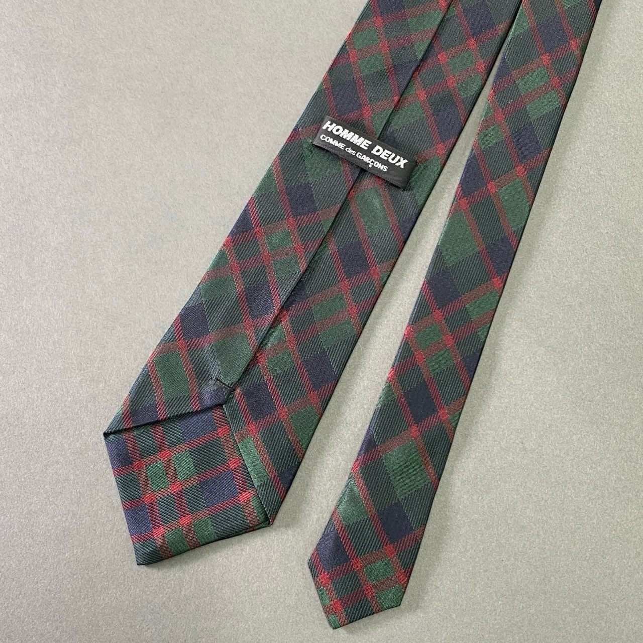 g24 COMME des GARCONS HOMME DUEX コムデギャルソンオムドゥ タータンチェック ネクタイ グリーン系 メンズ ドレス フォーマル_
