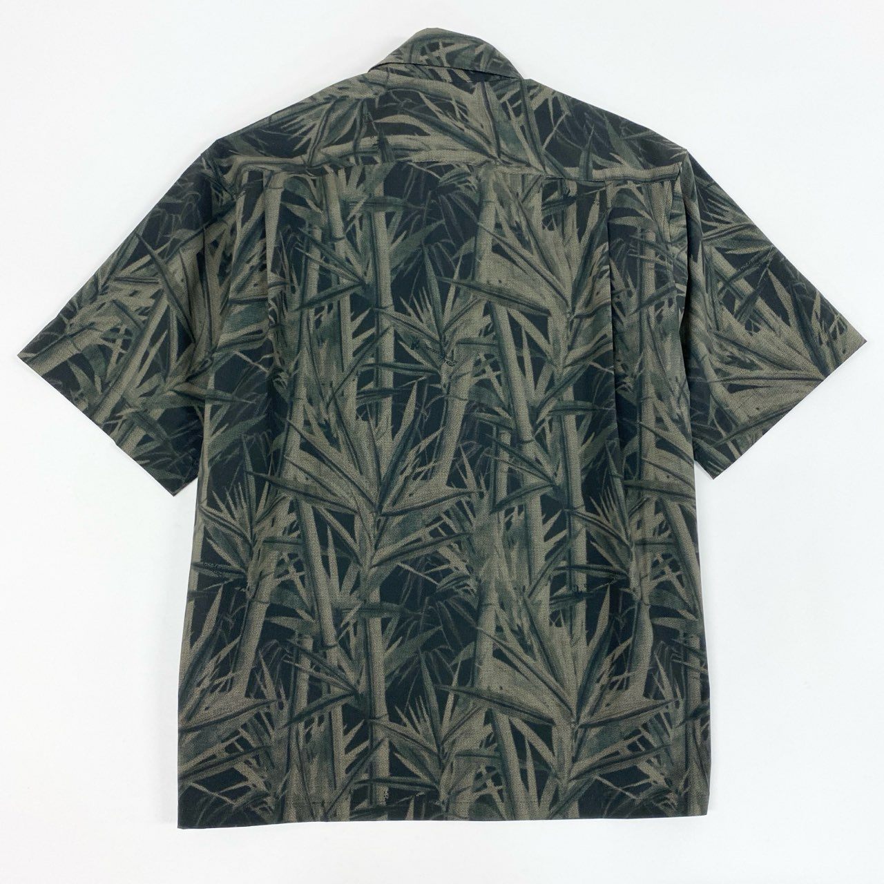 50l6 《美品》 yoshiokubo ヨシオクボ 日本製 S/S BAMBOO FILM PKT SHT 半袖シャツ 総柄 ショートスリーブ YKS22210 3 カーキ