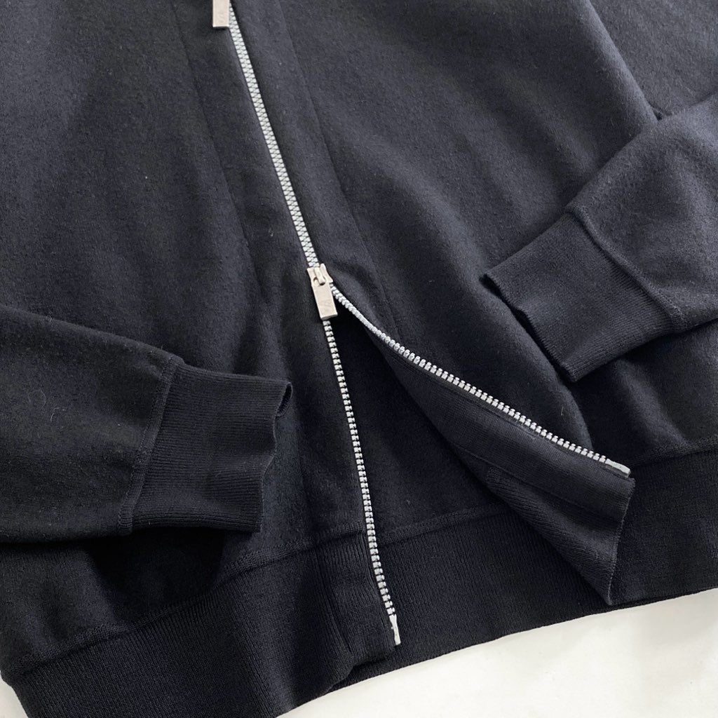 45h7 Ermenegildo Zegna Sports エルメネジルド ゼニア スポーツ ドライバーズニット ジャケット M ブラック ウール100% ブルゾン ターキー製